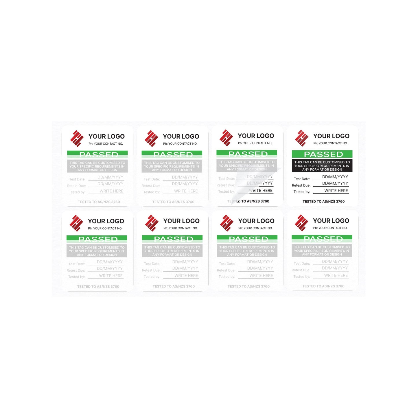 Customised Self Laminating 42mm x 48mm Surface Mount Tag (500 pack)