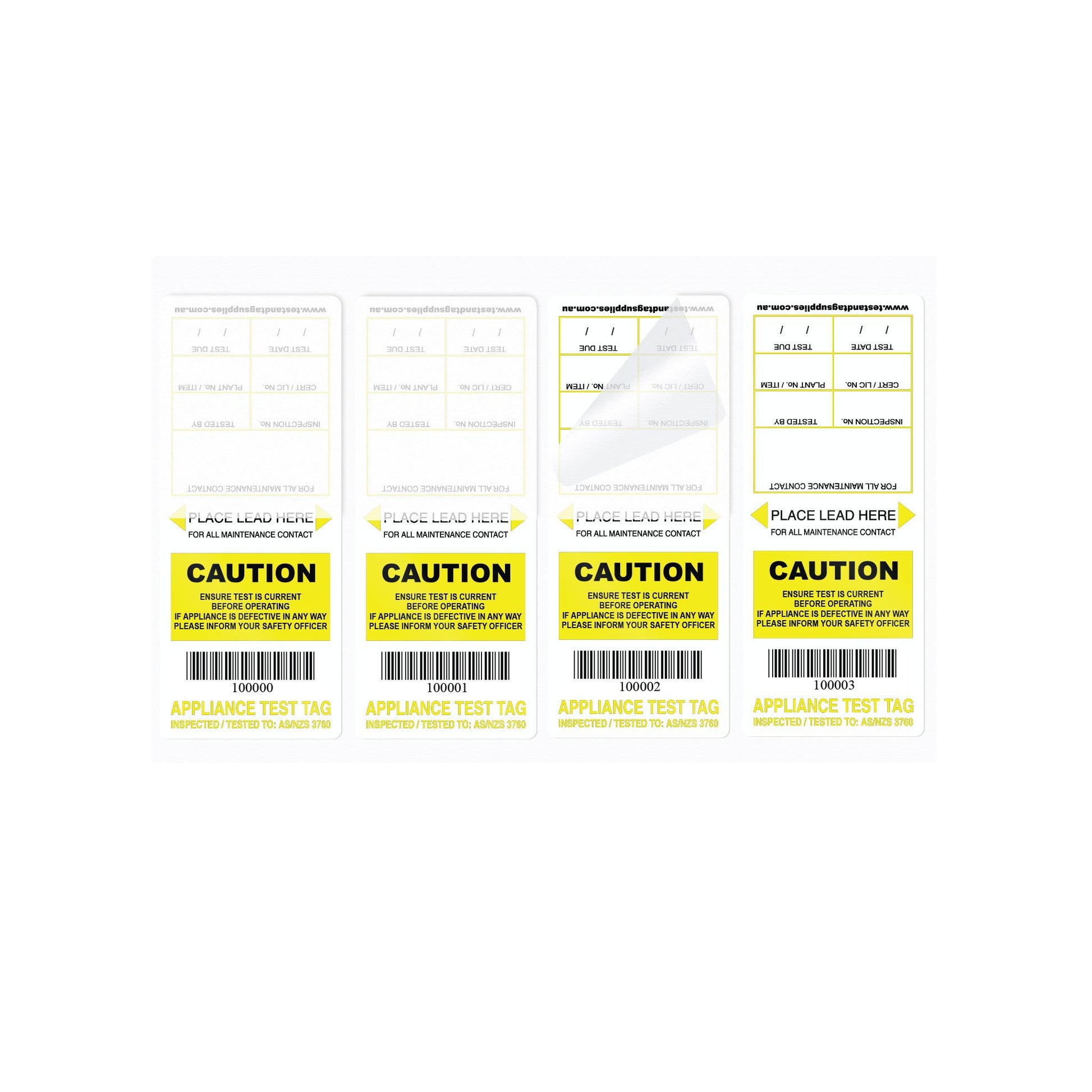 Self Laminating Test Tags - Yearly Rainbow Kit - 5
