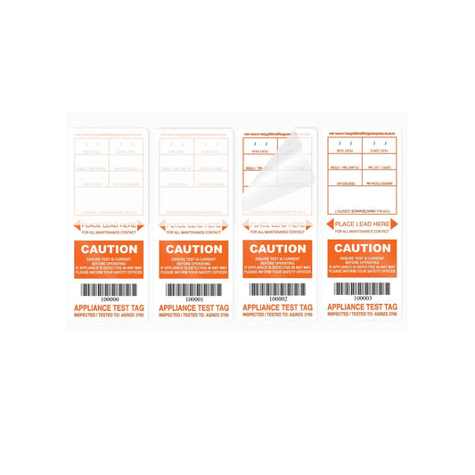 Orange Self Laminating Test Tags (100 pack) - With Pen