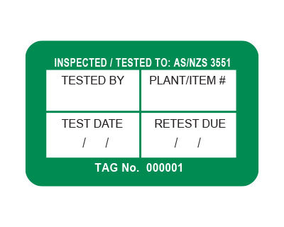 AS3551 Medical Self Laminating 40mm x 25mm Surface Mount Tags (100 pack)
