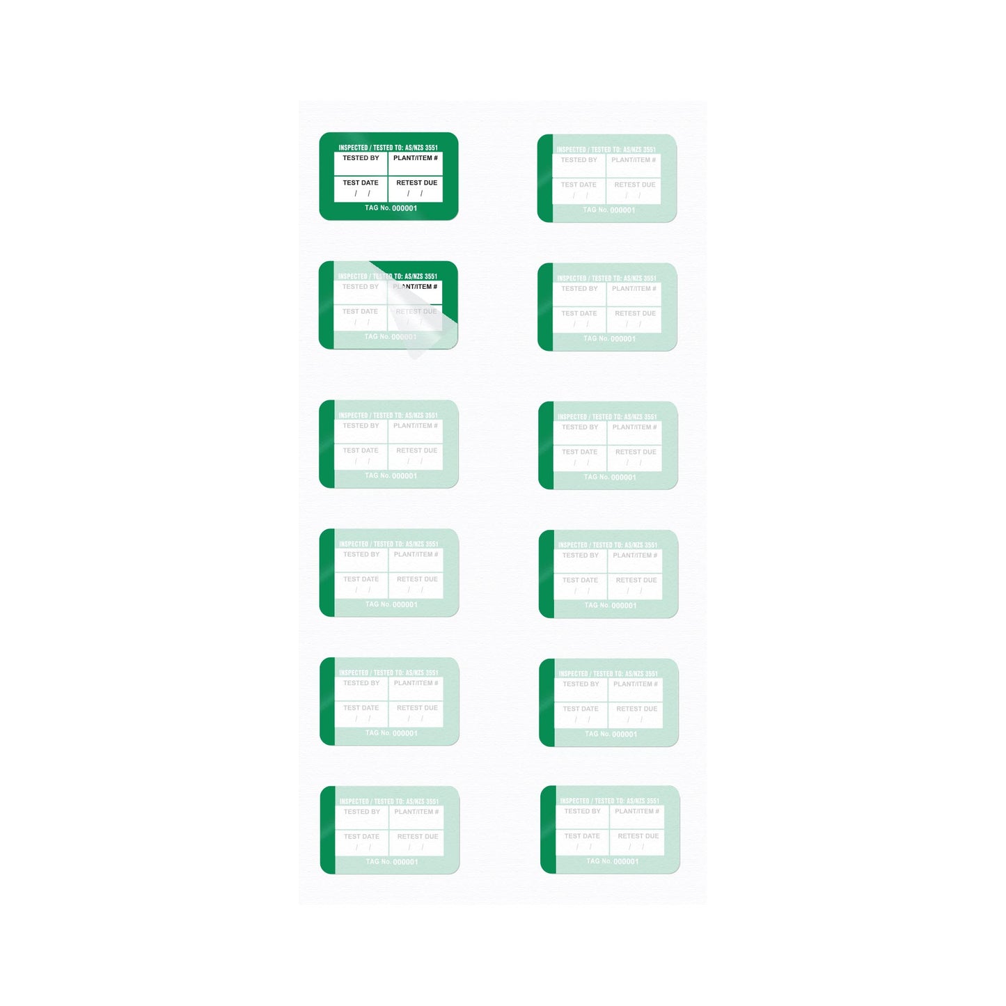 AS3551 Medical Self Laminating 40mm x 25mm Surface Mount Tags (100 pack)