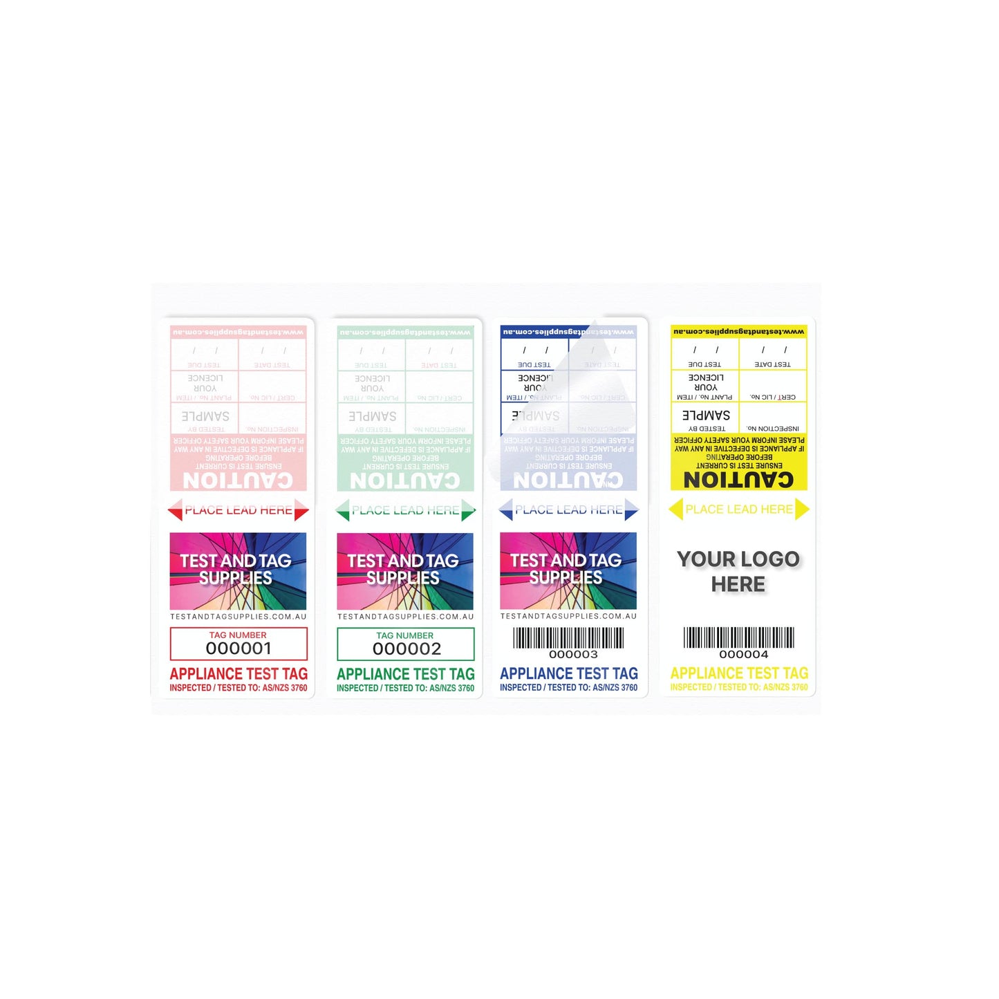 Customised Slimline Self Laminating Test Tags (500 pack) - with pens