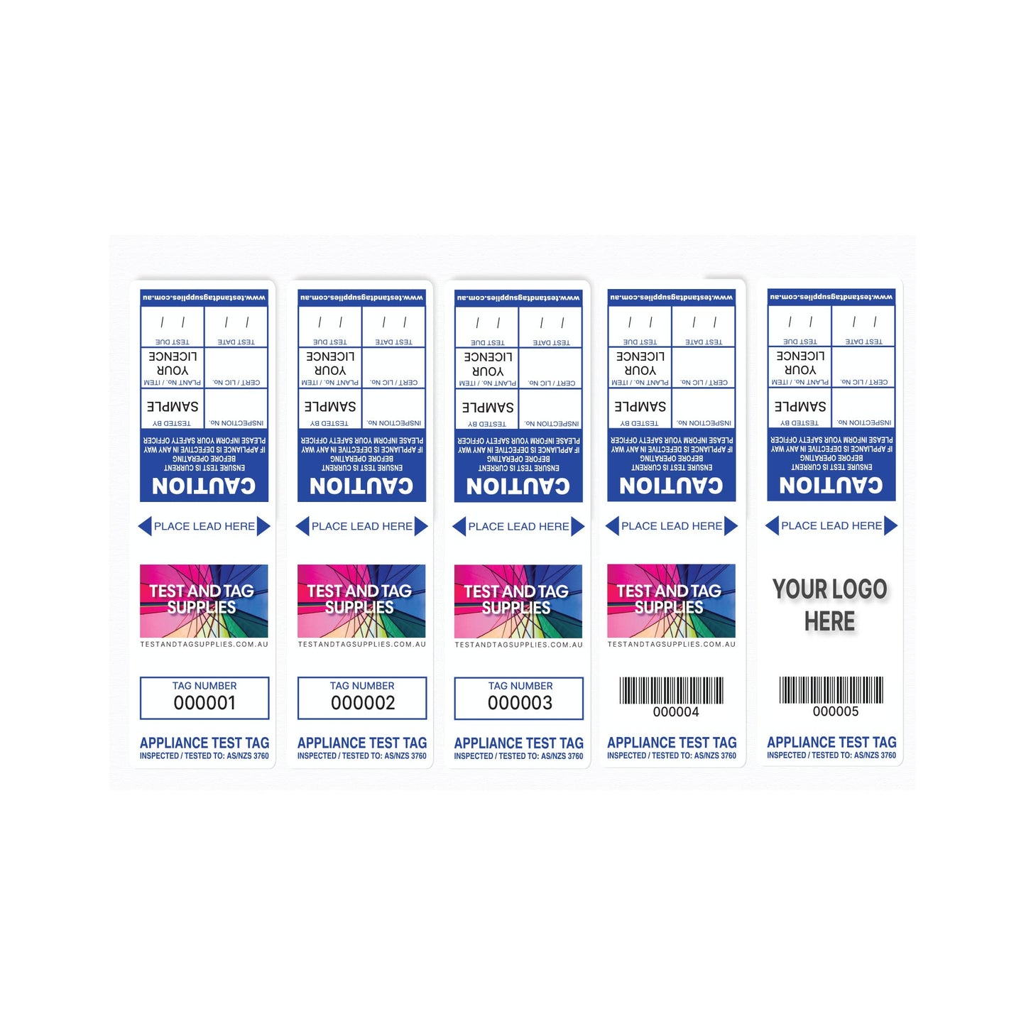 Customised Slimline Non Laminated Tags (500 pack) - with Pen