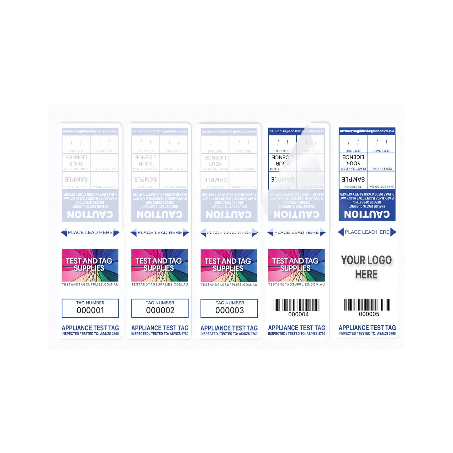 Customised Slimline Self Laminating Test Tags (500 pack) - with pens