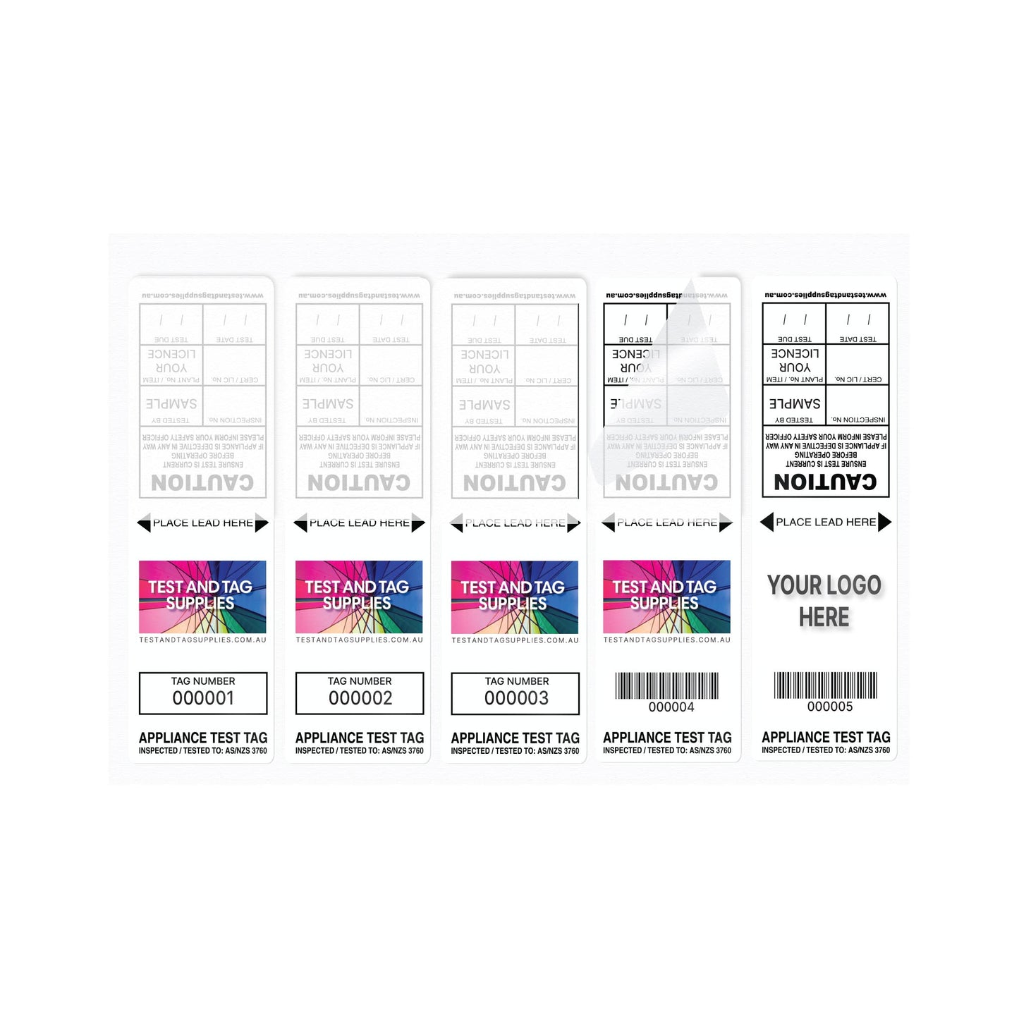 Customised Slimline Self Laminating Test Tags (500 pack) - with pens
