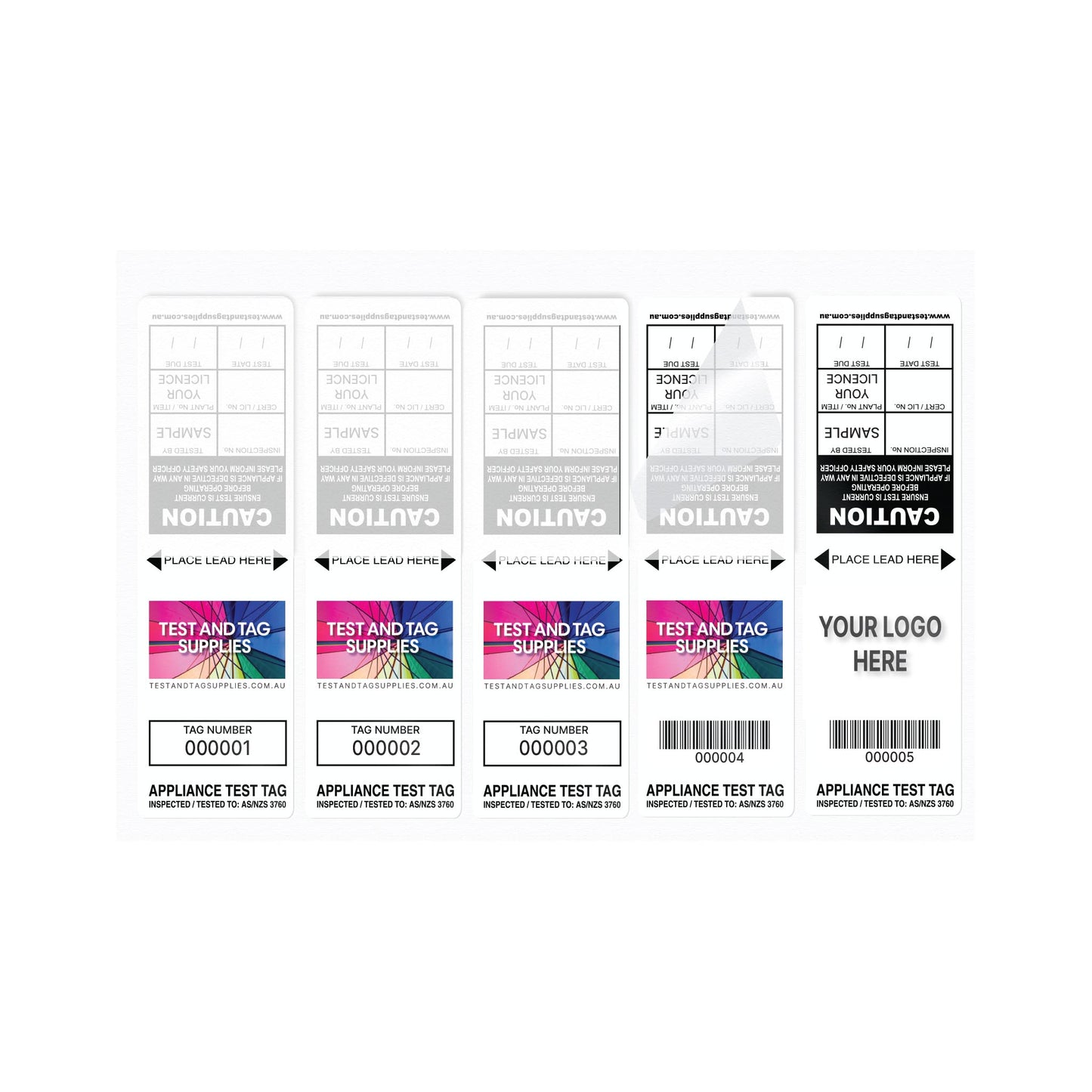 Customised Slimline Self Laminating Test Tags (500 pack) - with pens