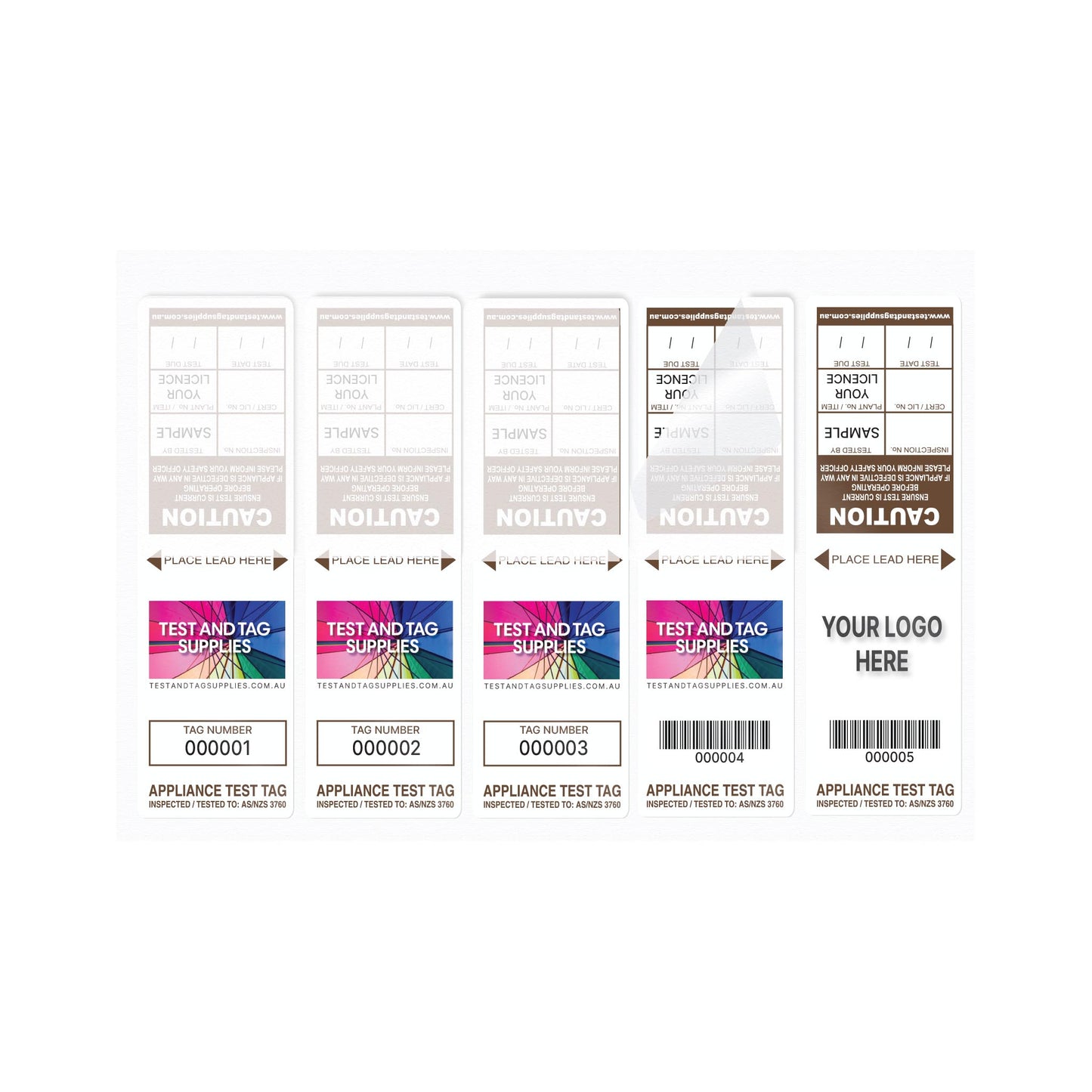 Customised Slimline Self Laminating Test Tags (500 pack) - with pens