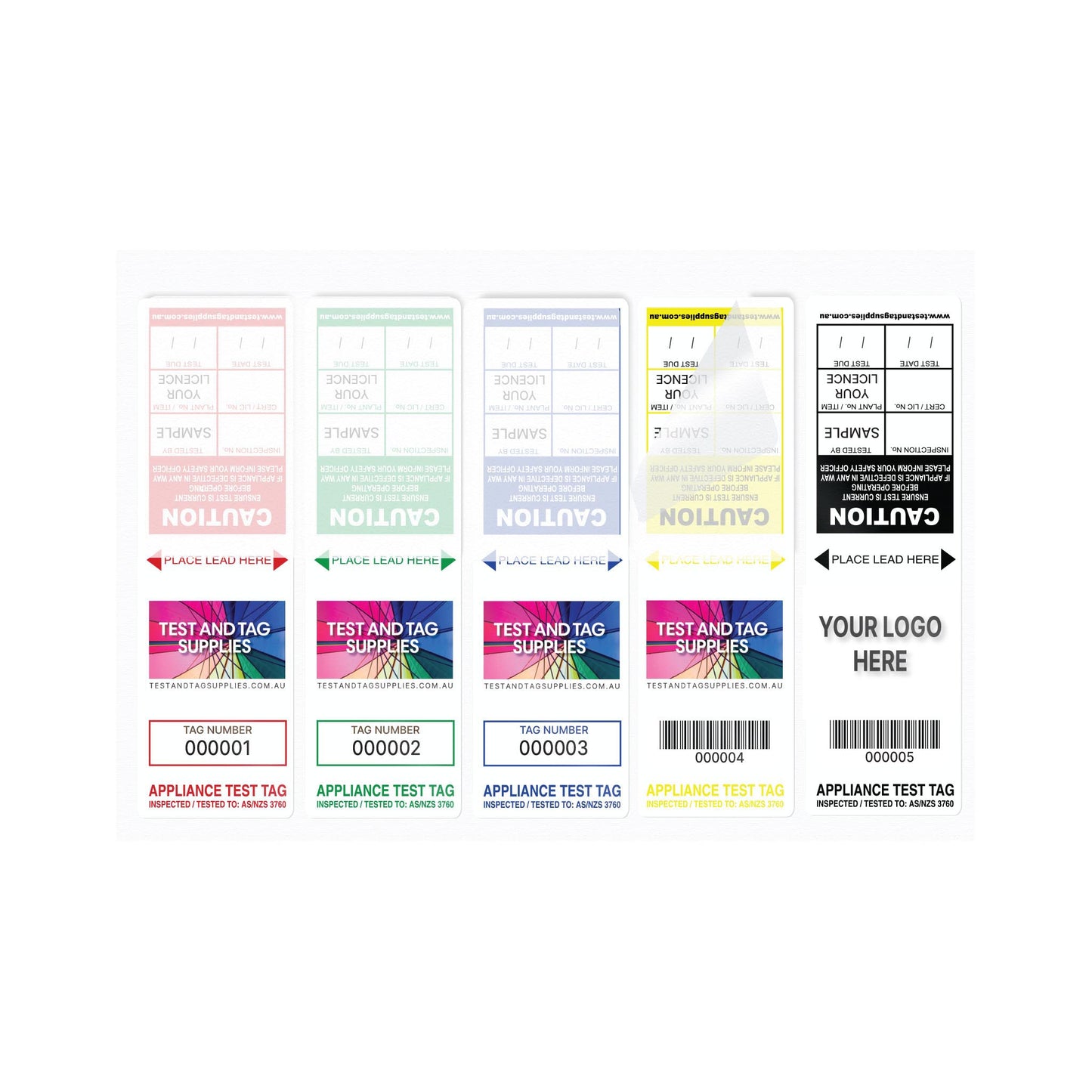 Customised Slimline Self Laminating Test Tags (500 pack) - with pens