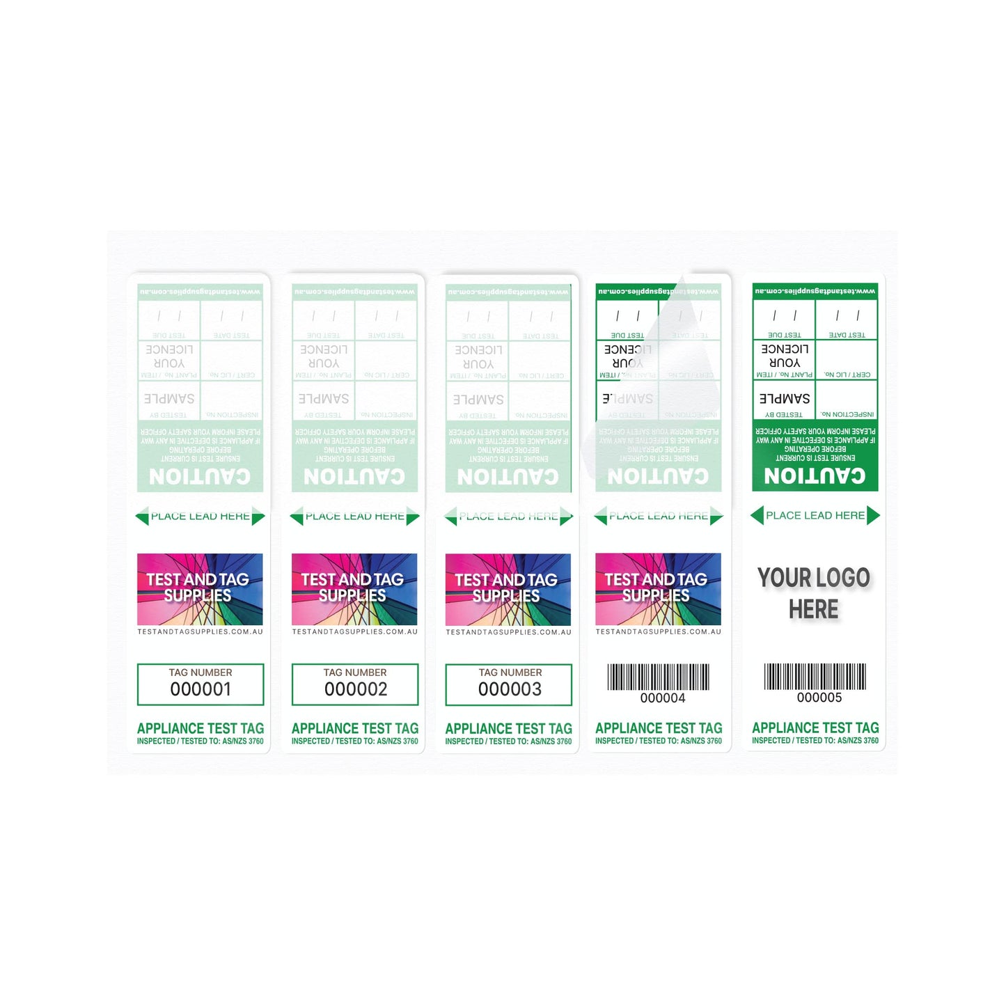 Customised Slimline Self Laminating Test Tags (500 pack) - with pens