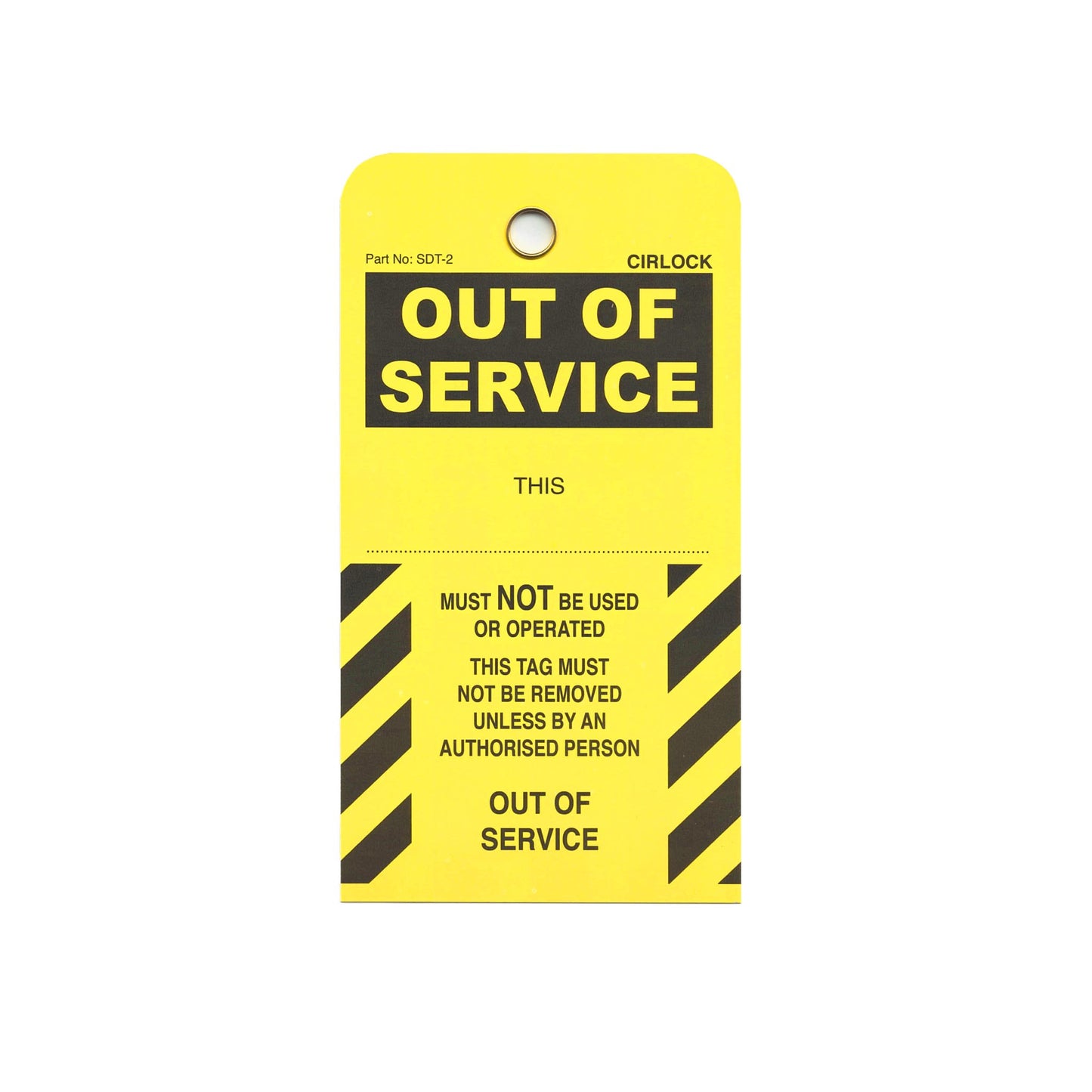 Cirlock SDT-2 Out of Service Tag (5 pack)