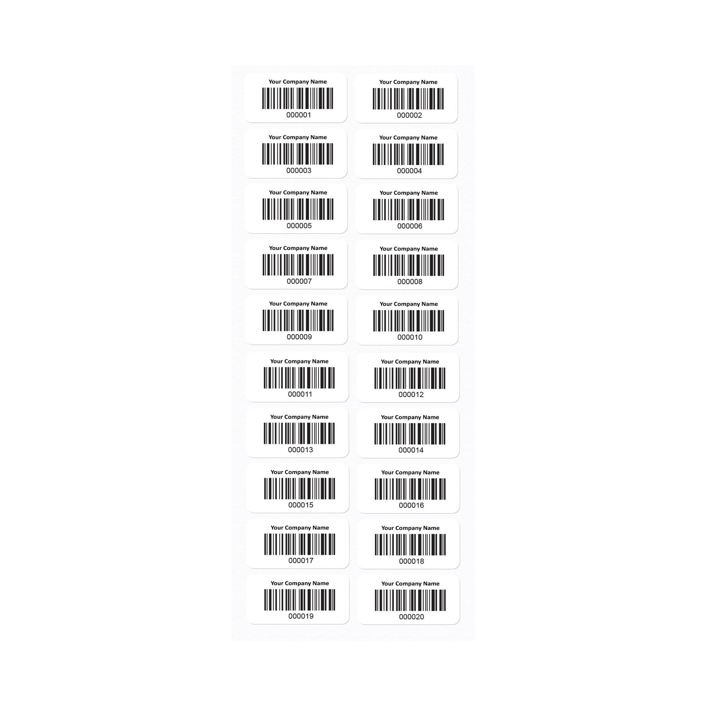 Plastic Asset ID Barcode Labels - 35mm x 17mm (Pack of 500)