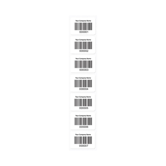 Plastic Asset ID Barcode Labels - 40mm x 28mm (Pack of 500)