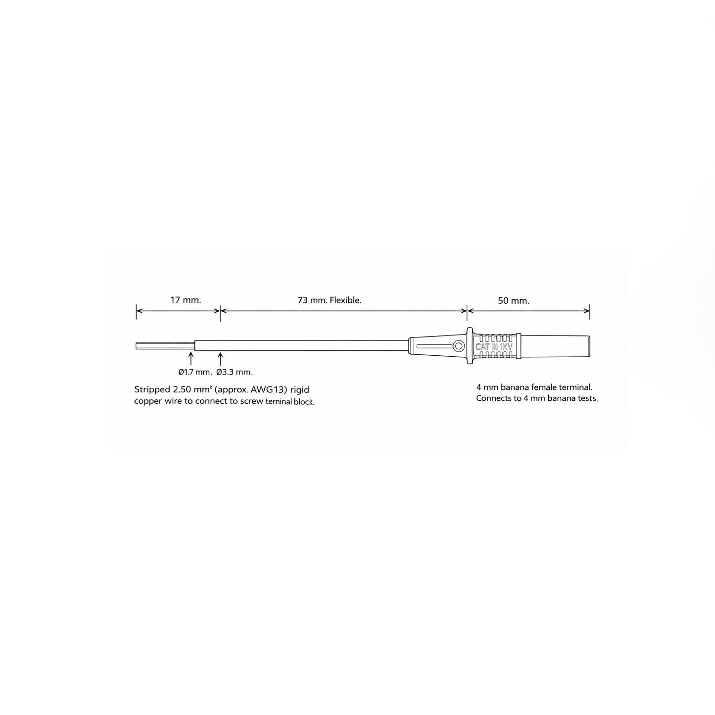 Red Flexible Probe Electro PJP AdaBV140 Adapter for Screw Terminal Blocks