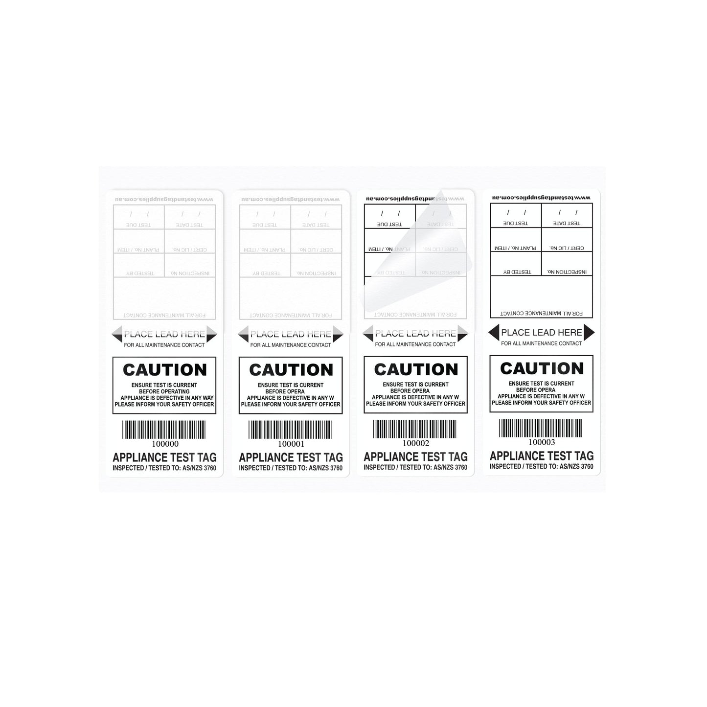 Self Laminating Test Tags (100 pack) - With Pen