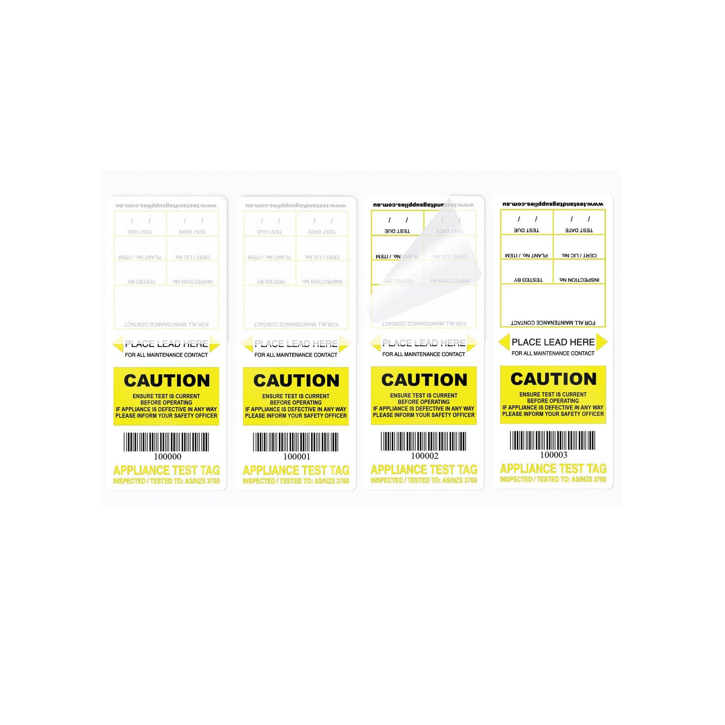 Self Laminating Test Tags (100 pack) - With Pen