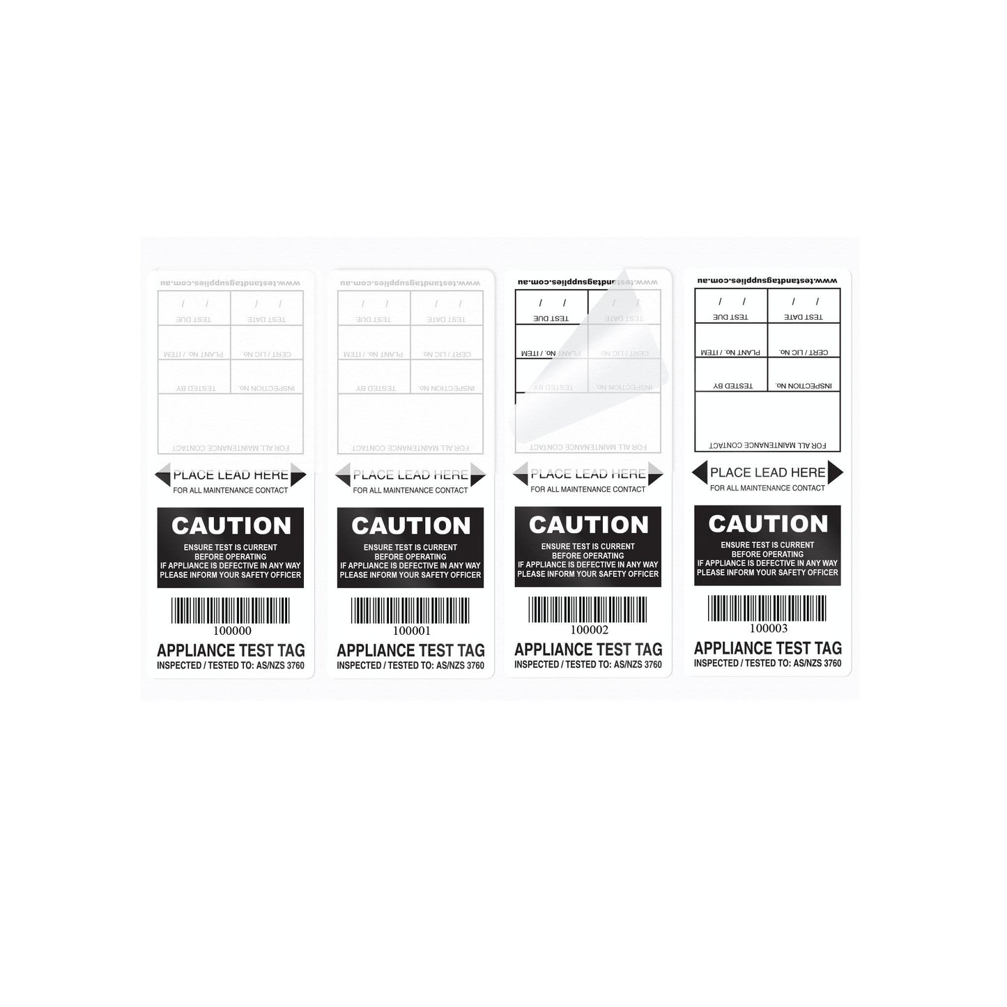 Self laminating tags (100 pack) - with pen