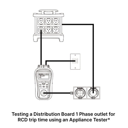 3 Phase-1 Phase Distribution Board RCD Test Adaptor - 10A to 50A - 5
