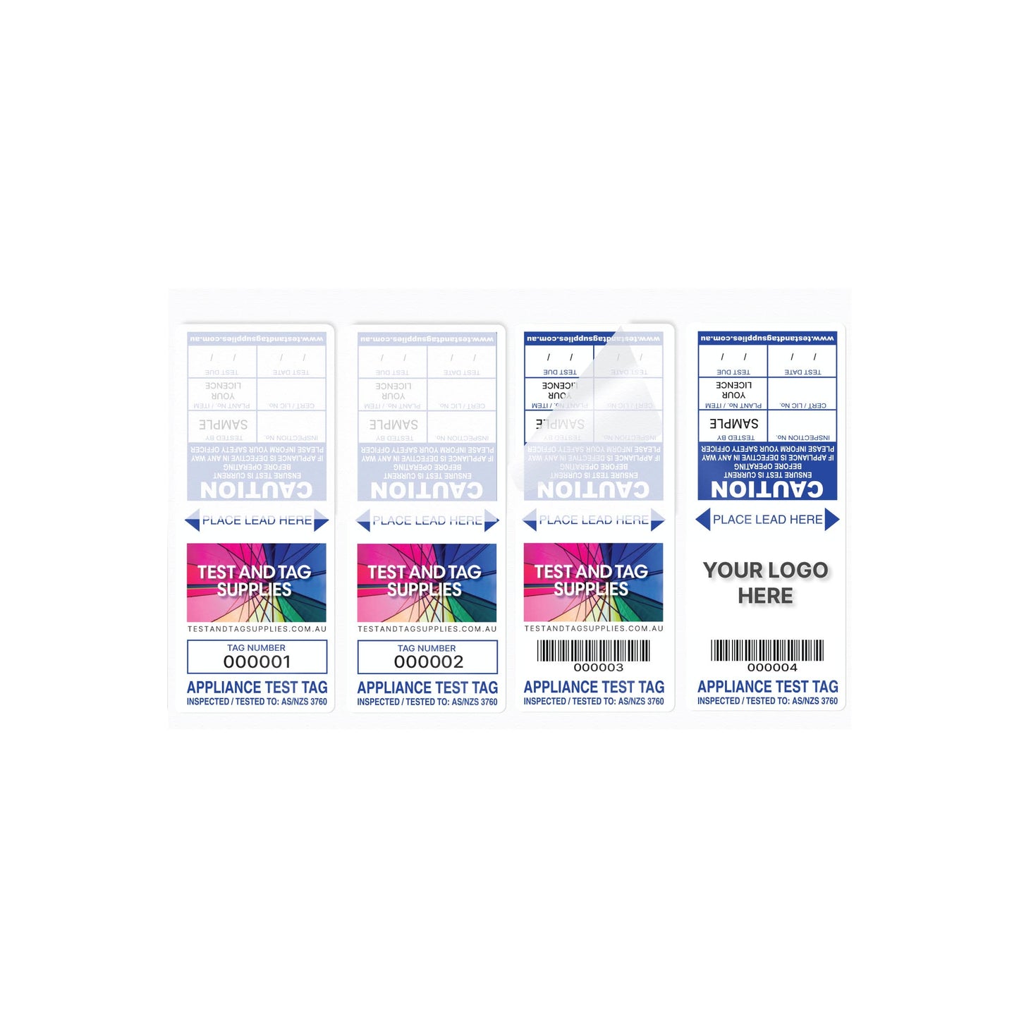 Customised Self Laminating Test Tags (500 pack) - with Pens