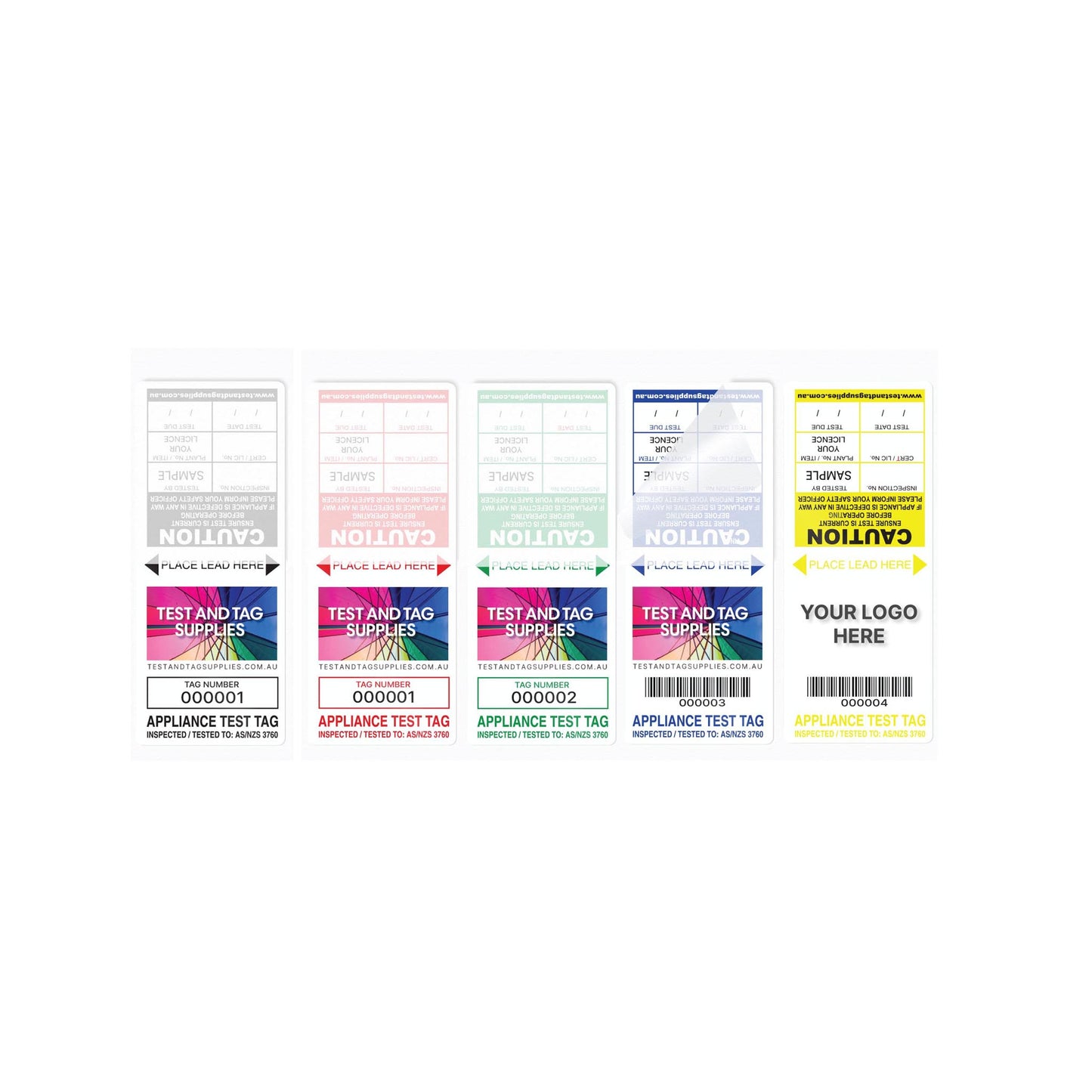 Customised Self Laminating Test Tags (500 pack) - with Pens