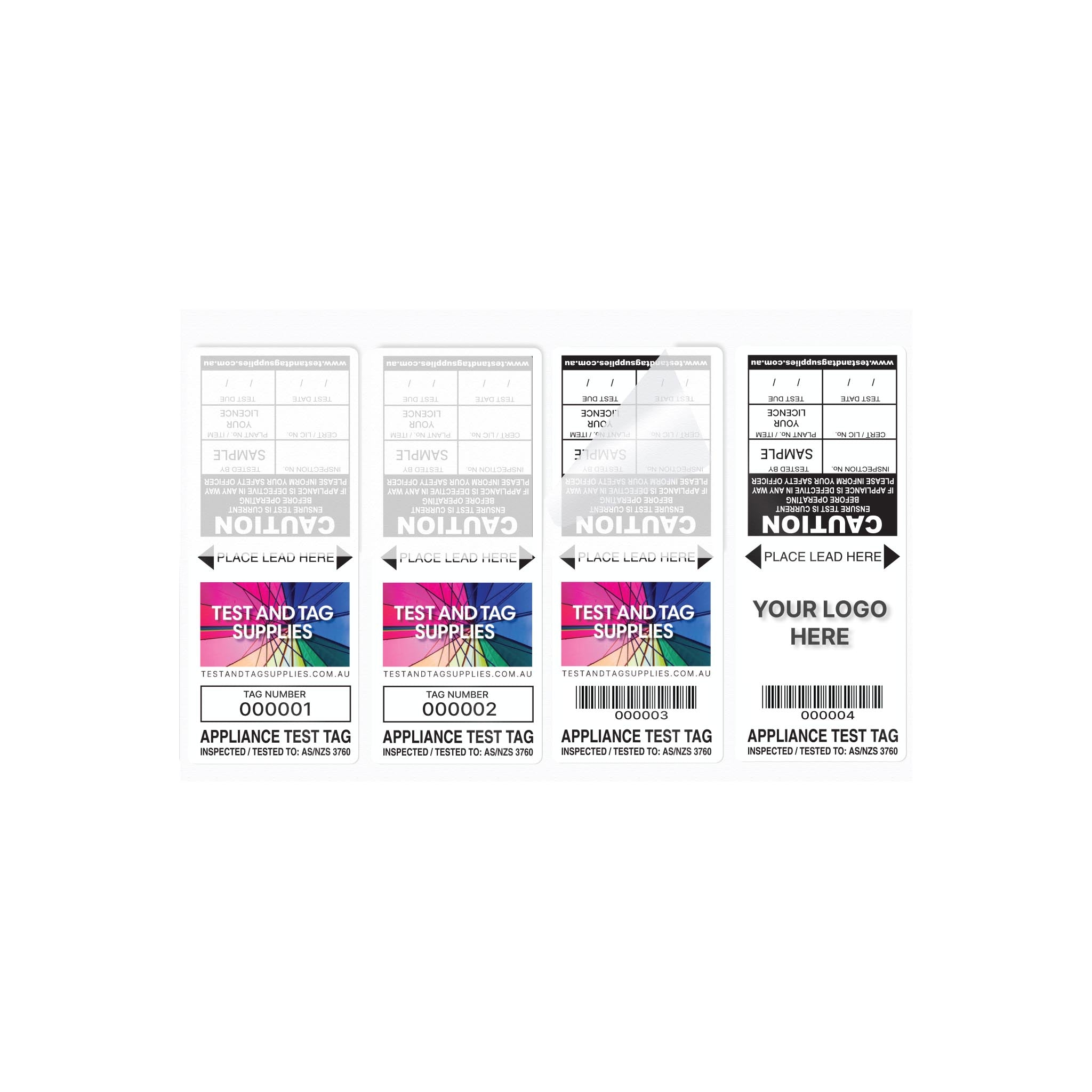 Customised Self Laminating Test Tags (500 pack) - with Pens