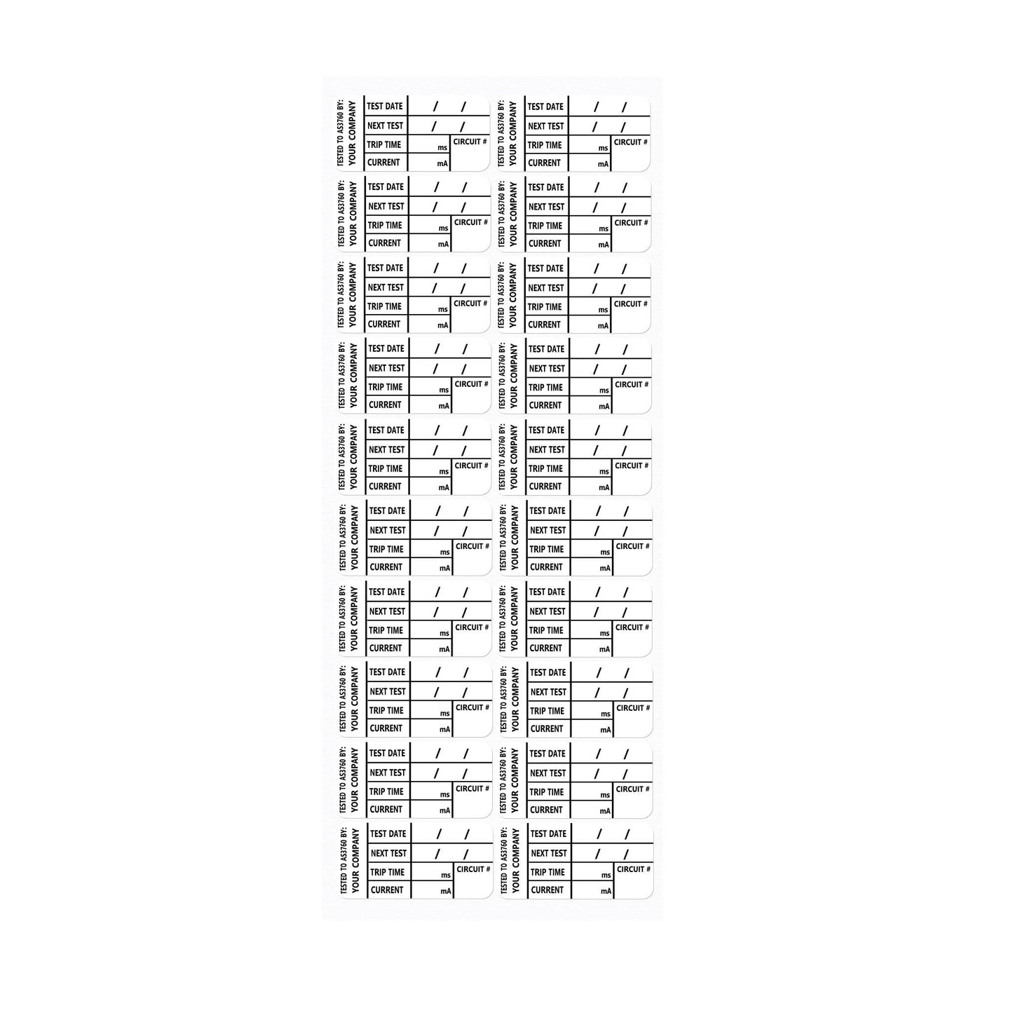 Customised RCD Test Tags - 35mm x 17mm (500 Pack)