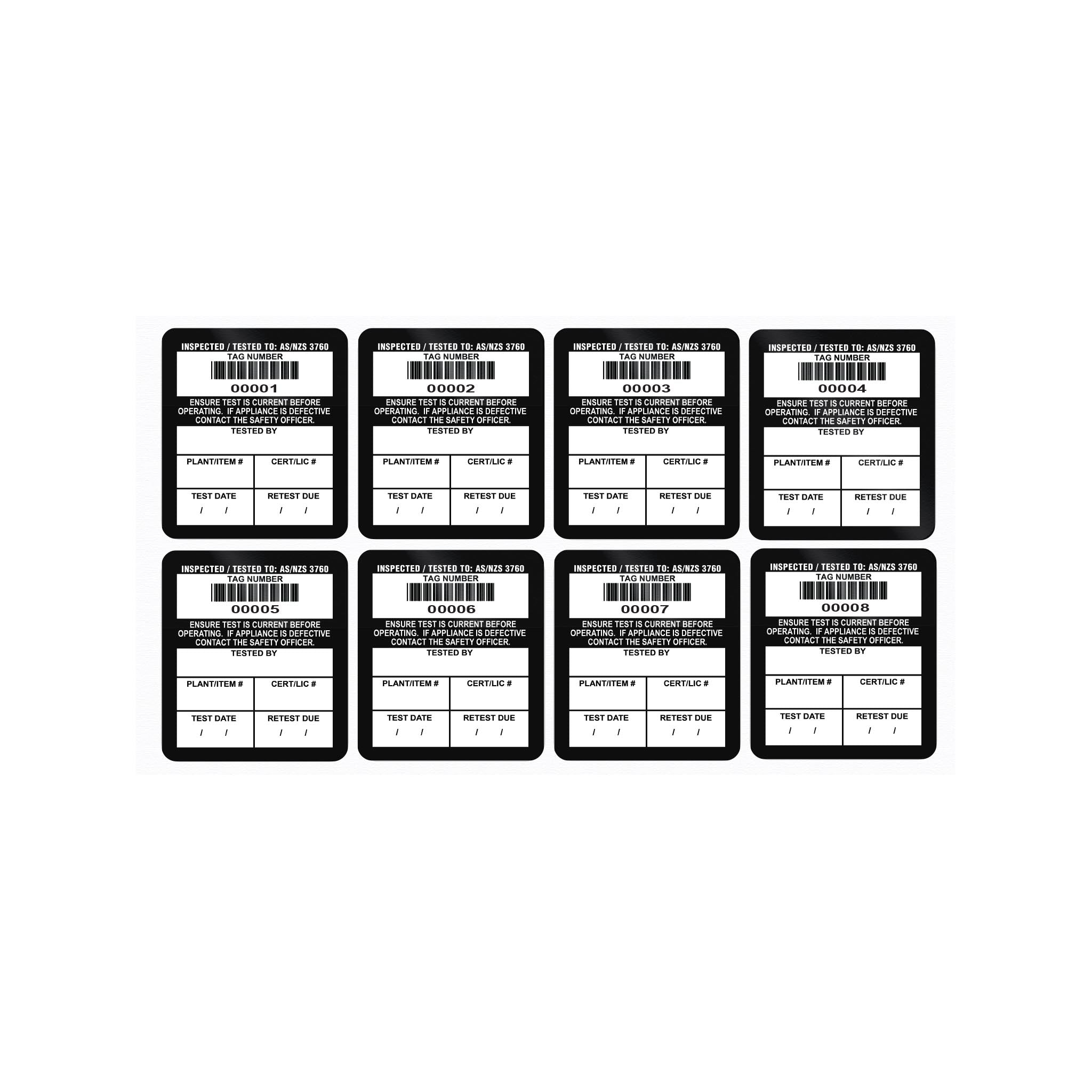 Surface Mount Test Tags 42mm x 48mm (100 pack - non laminated)