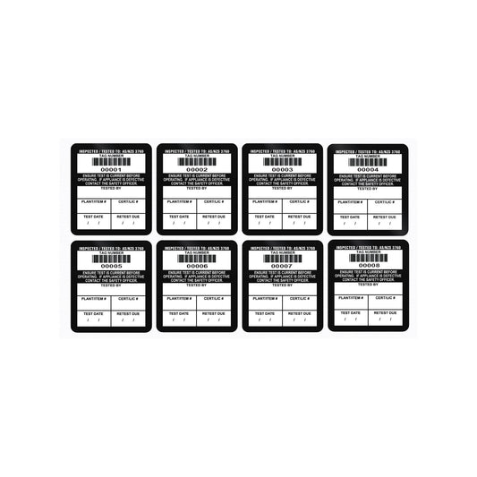 Surface mount test tags 42mm x 48mm (100 pack - non laminated)