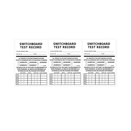 Switchboard Tags 5 tests with retest due (100 pack)